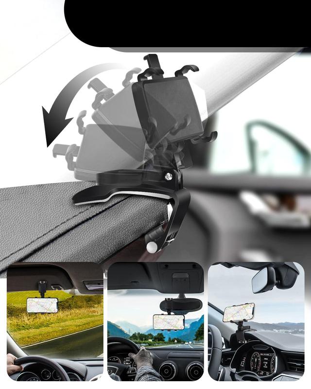 Product Introduction of 360 Degree Rotation Dashboard Car Phone Holder - Multifunctional One Hand Operation Clip Design Phone Mount Suitable 4-7 inch phones - Car accessories 20