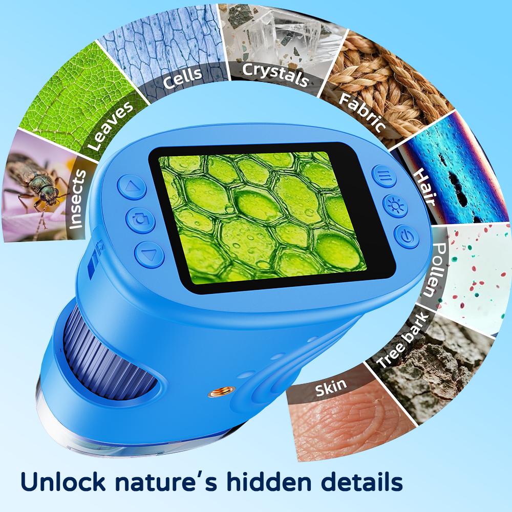 【2026 Upgrade】Aspoven 1000X Handheld Microscope for Kids with 4K 2.0" Screen, Photo & Video Camera, Rechargeable and Portable, a Fun STEM Gift & Birthday Present for Ages 3+ 【2026 Upgrade】Aspoven 1000X Handheld Microscope for Kids with 4K 2.0" Screen, Photo & Video Camera, Rechargeable and Portable, a Fun STEM Gift & Birthday Present for Ages 3+