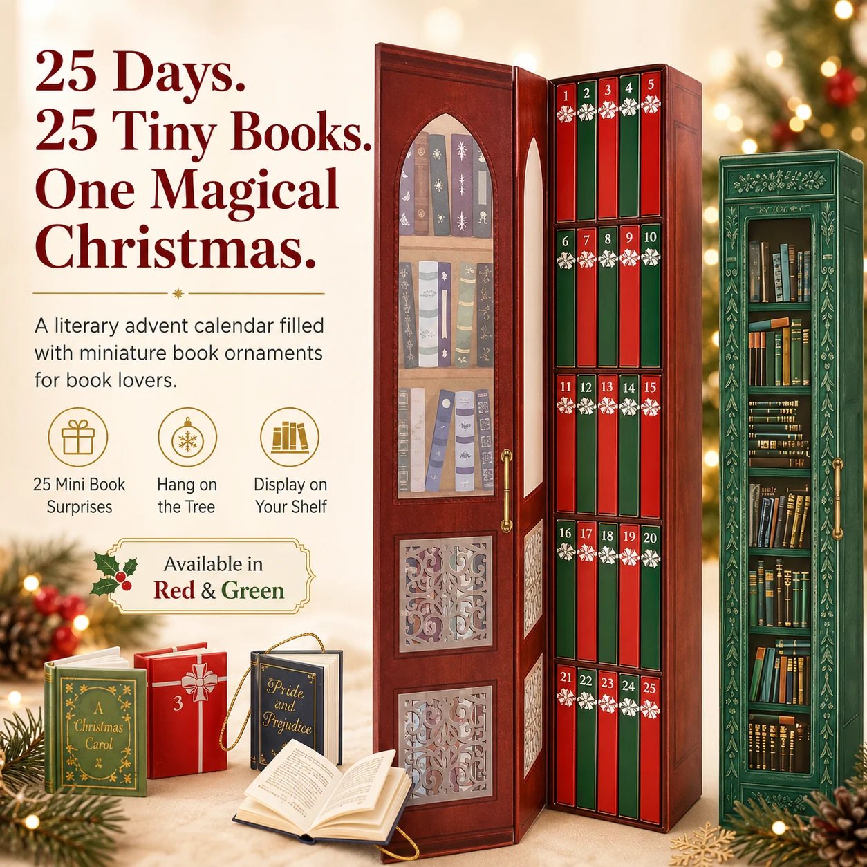 25 Days of miniature books Christmas advent calendar
