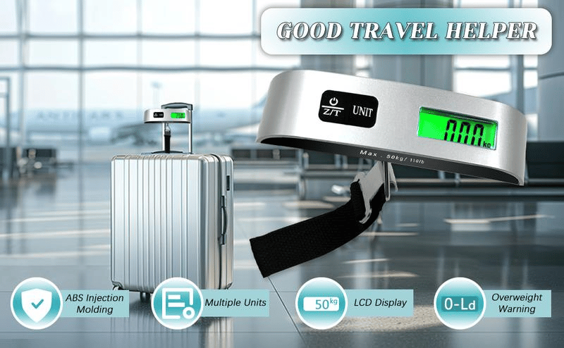 Digital luggage scale backlit display