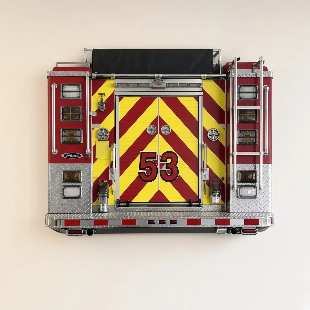 Remote controlled fire truck wall light