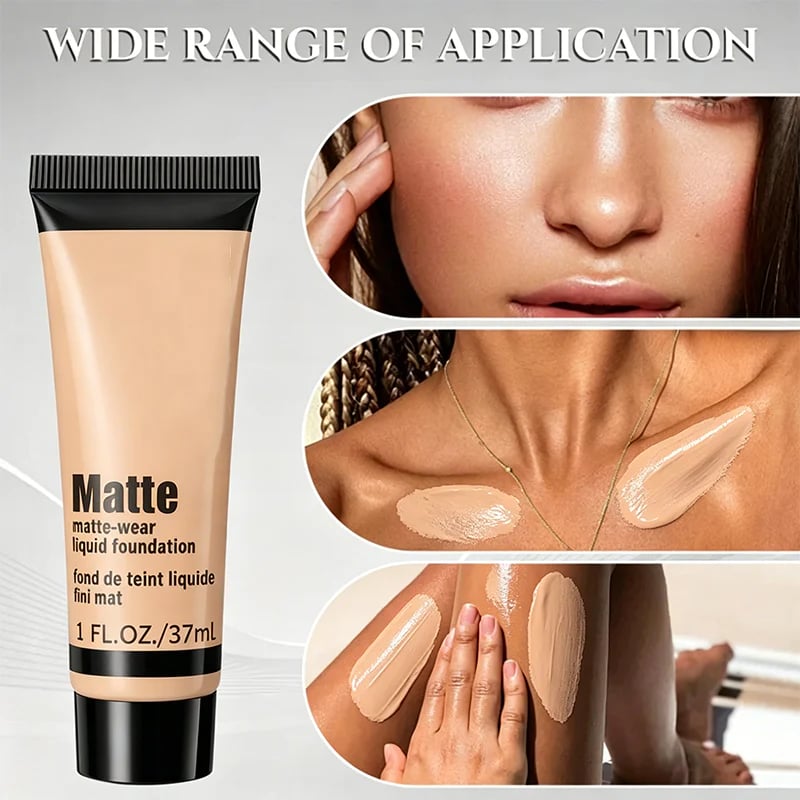 Flawless matte liquid foundation product display