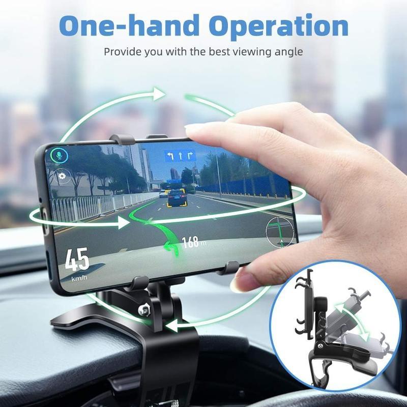 Product Introduction of 360 Degree Rotation Dashboard Car Phone Holder - Multifunctional One Hand Operation Clip Design Phone Mount Suitable 4-7 inch phones - Car accessories 17