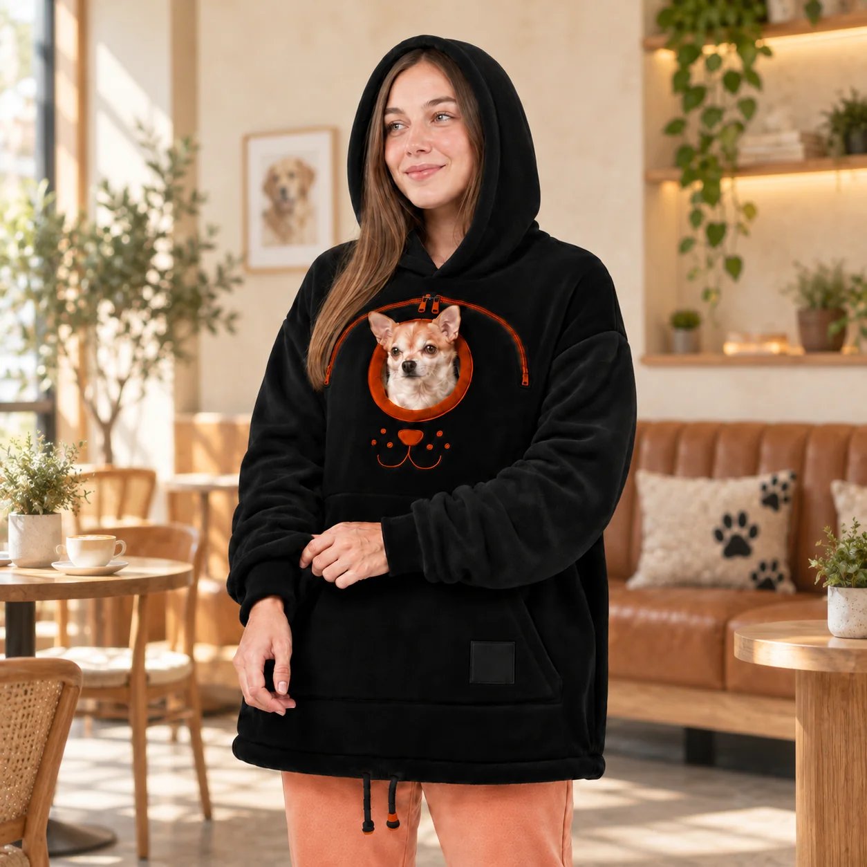 Open breathable pet cuddle pouch