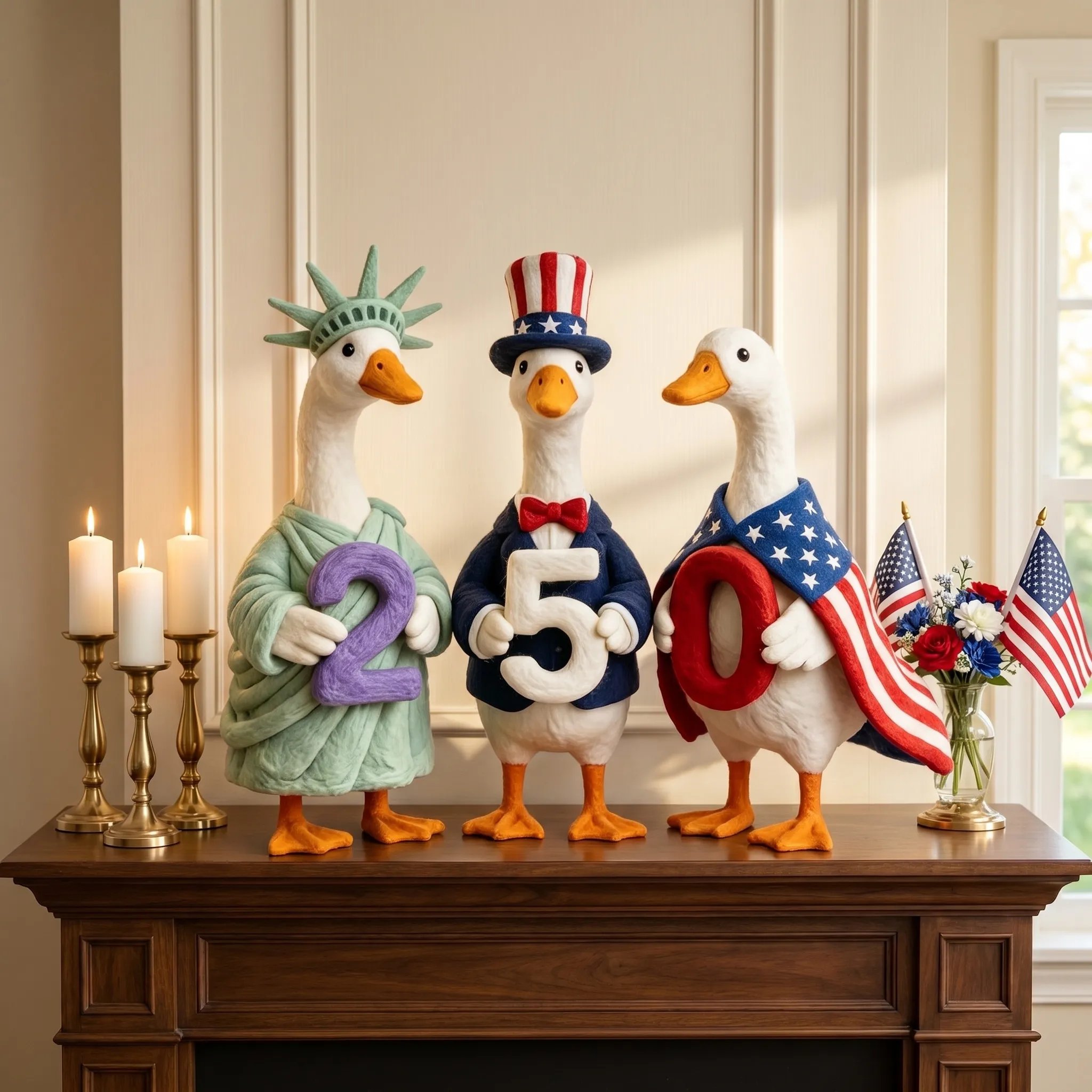Uncle Sam goose tabletop decor