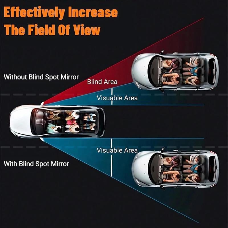 2Counts Safety driving mirror,Car Blind Spot Mirror, Wide Angle Mirror for Car Rearview Mirror,360-Degree Reversing Mirror,Vacuum Suction Cup,Small Round MirrorBlind Spot Auxiliary Mirror,Ultra-Clear Mirror.
