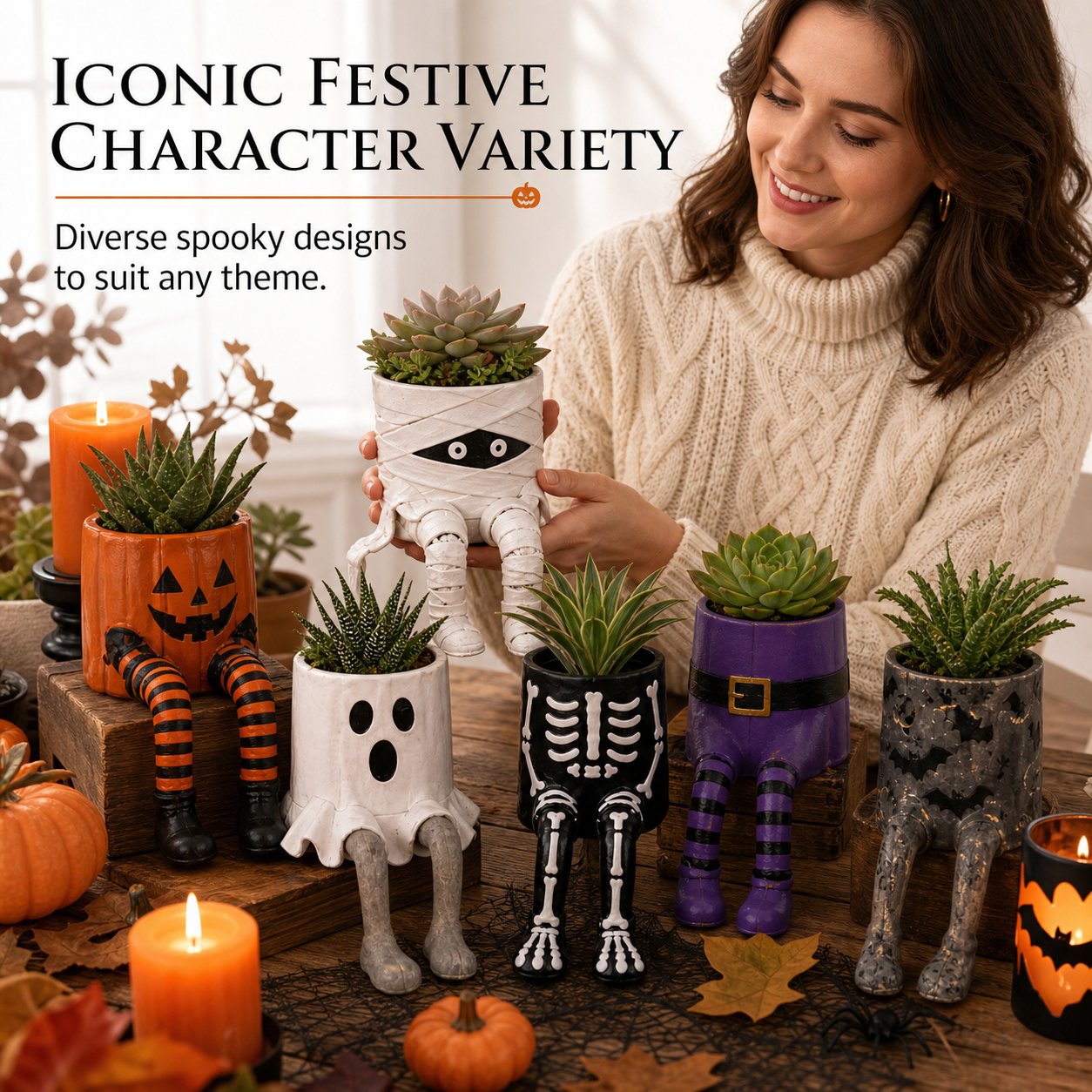 Halloween shelf sitting planter