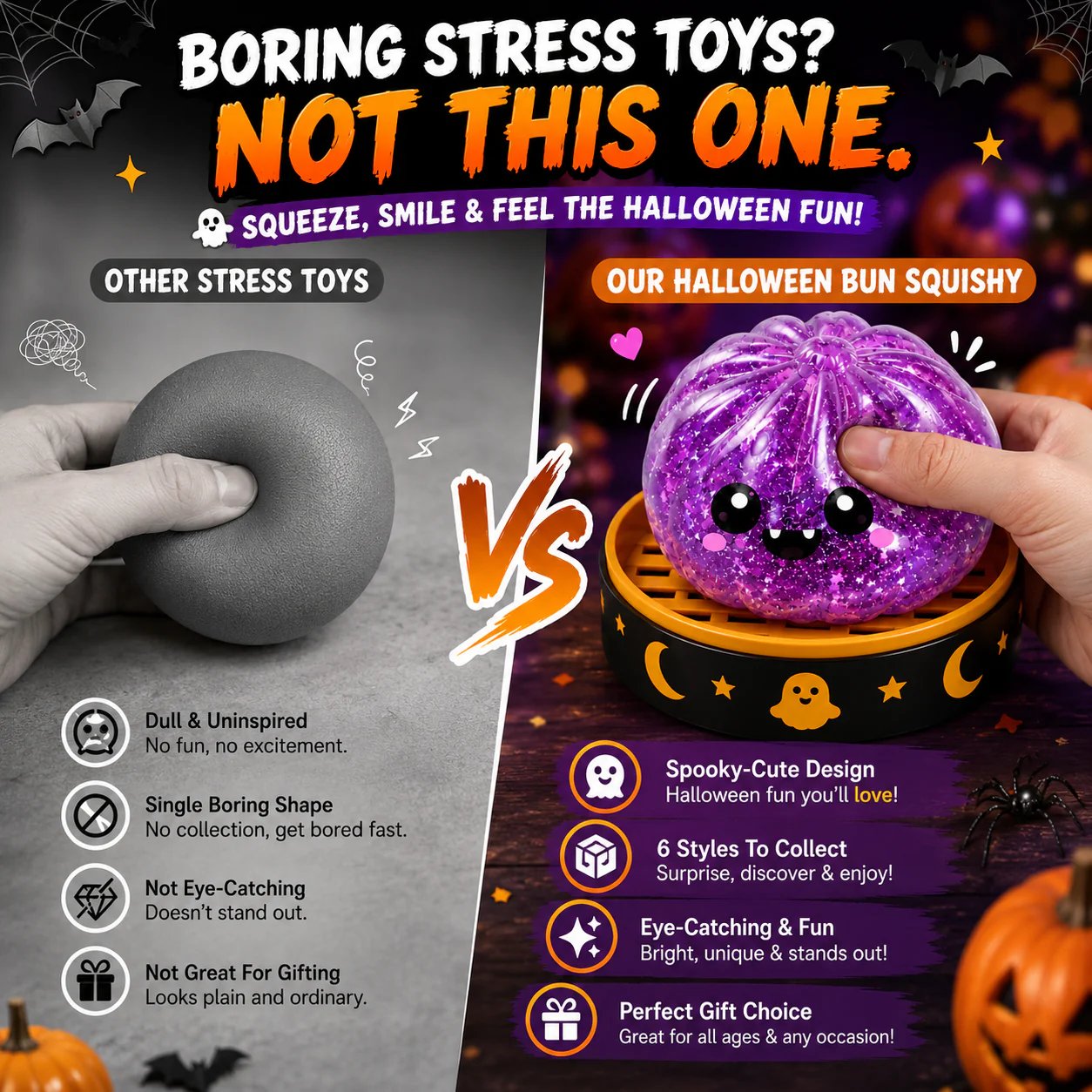 Halloween Squishy Toy Comparison