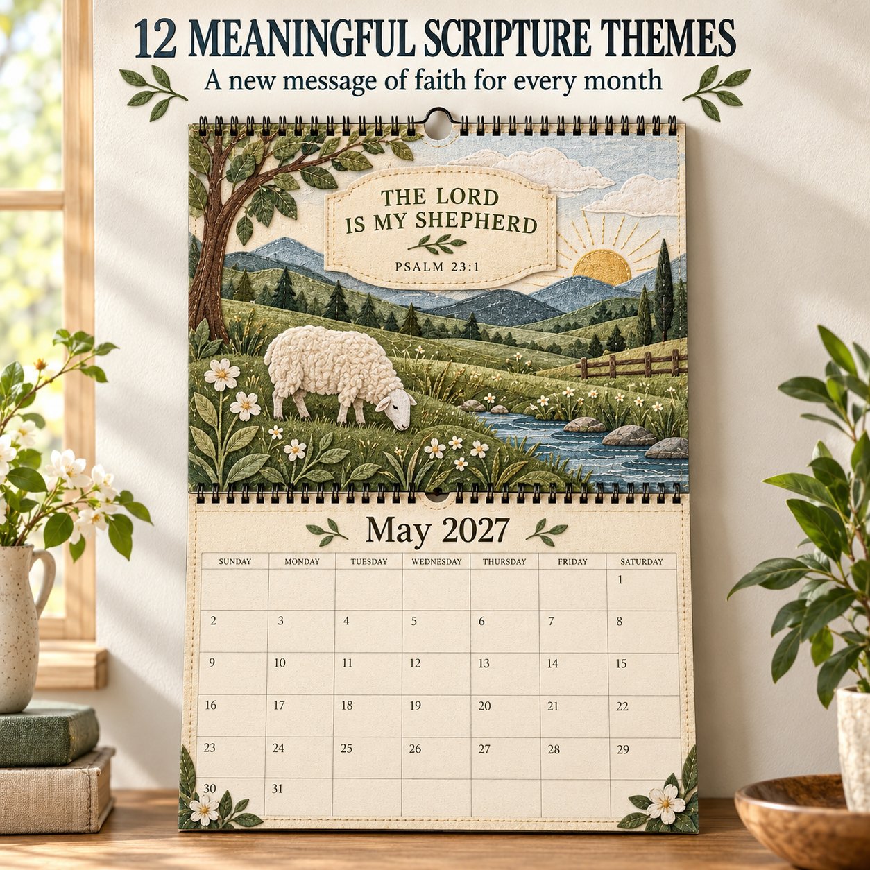 May 2027 The Lord Is My Shepherd calendar page