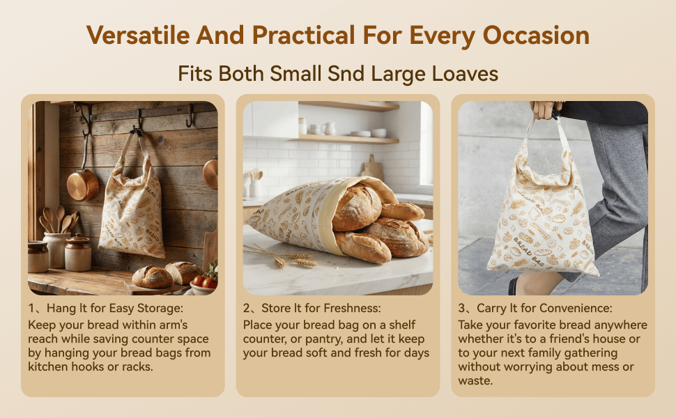 AOILONLI beeswax bread bags