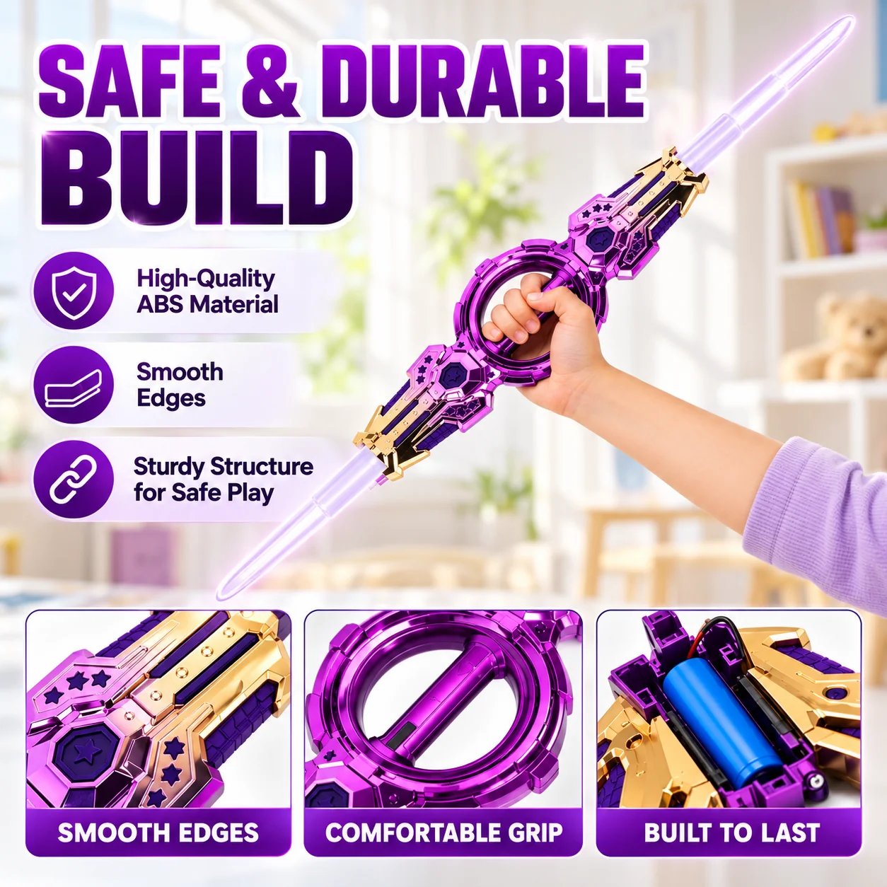 Safe and durable light-up toy sword