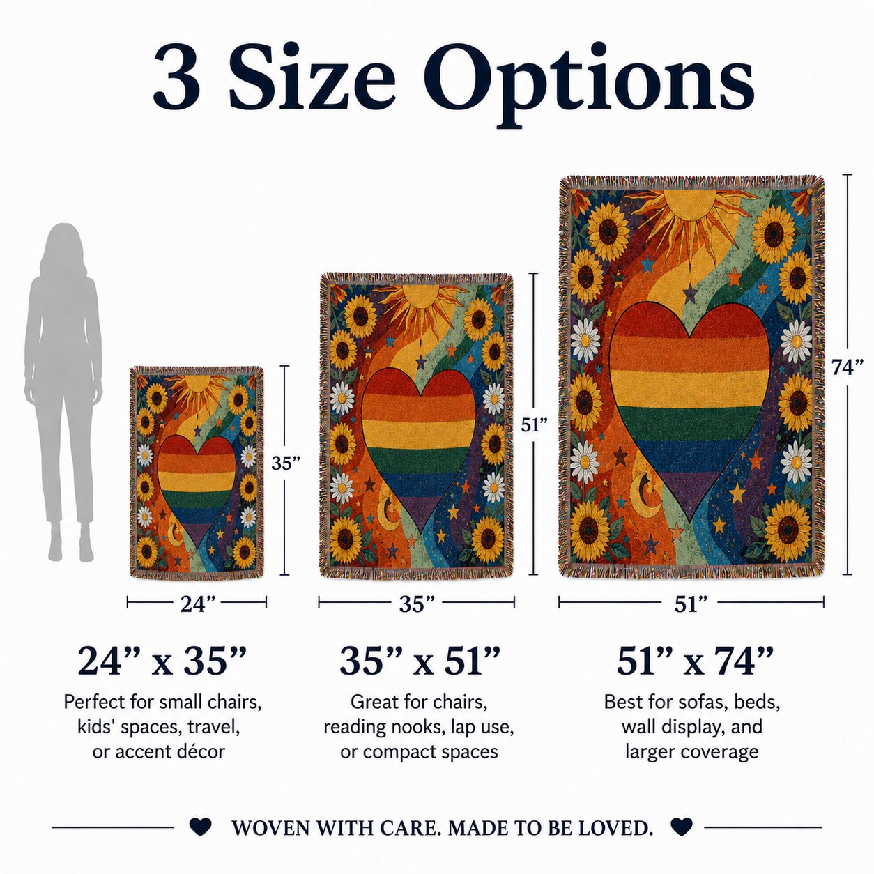 Pride blanket size guide