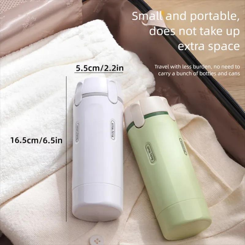 4-in-1 Portable Cosmetic Shampoo Dispenser Storage Bottle Plastic Travel Friendly Compact Design for Easy Carrying