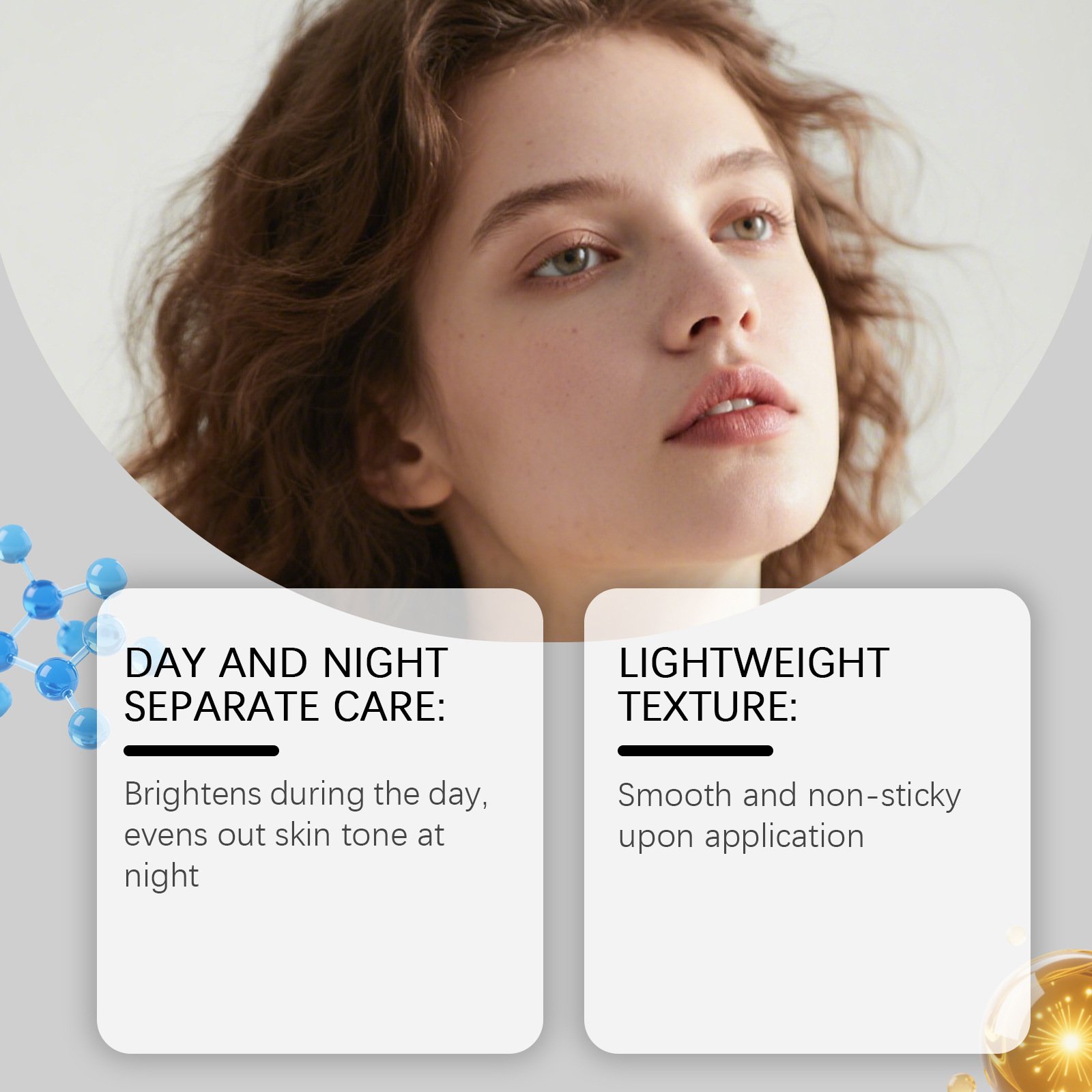 Time based skincare product texture and moisturizing benefits