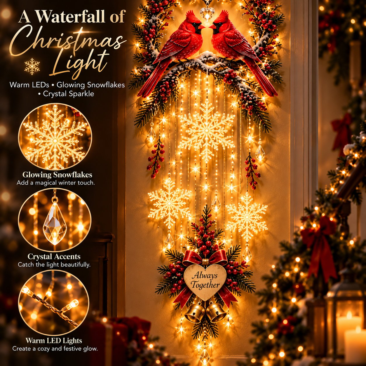 Cardinal Christmas decor celebrating love family and light