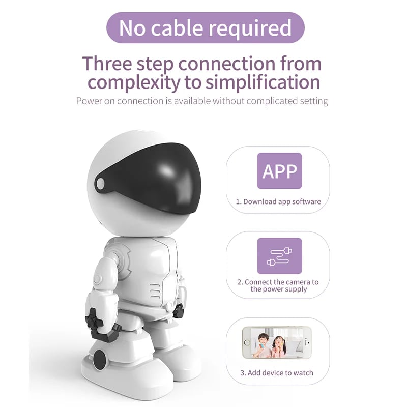 1MP Robot IP Camera Indoor Outdoor Security Camera WiFi Wireless Webcam (HD Version, No Card) - White 12