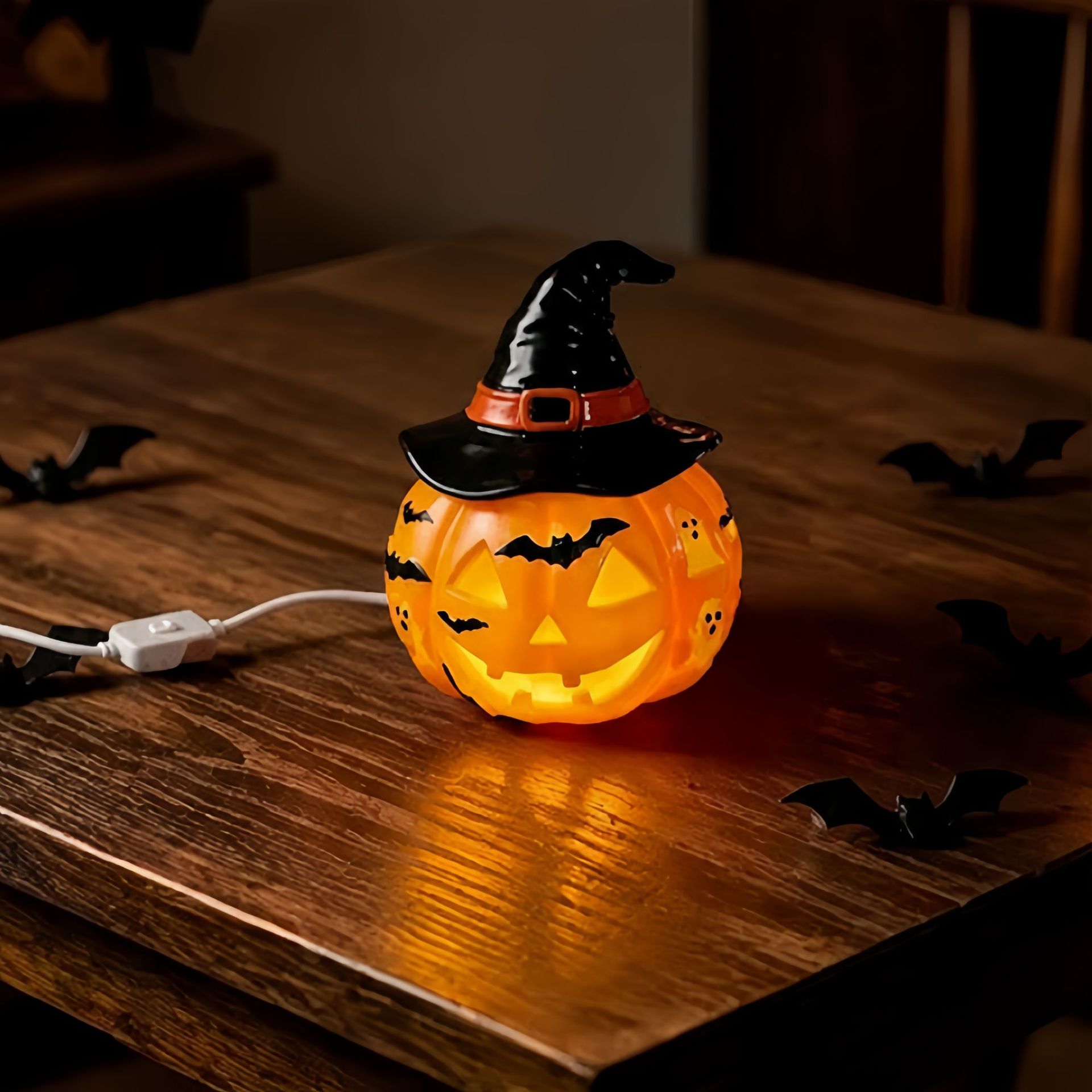 Witch Hat Pumpkin Lamp